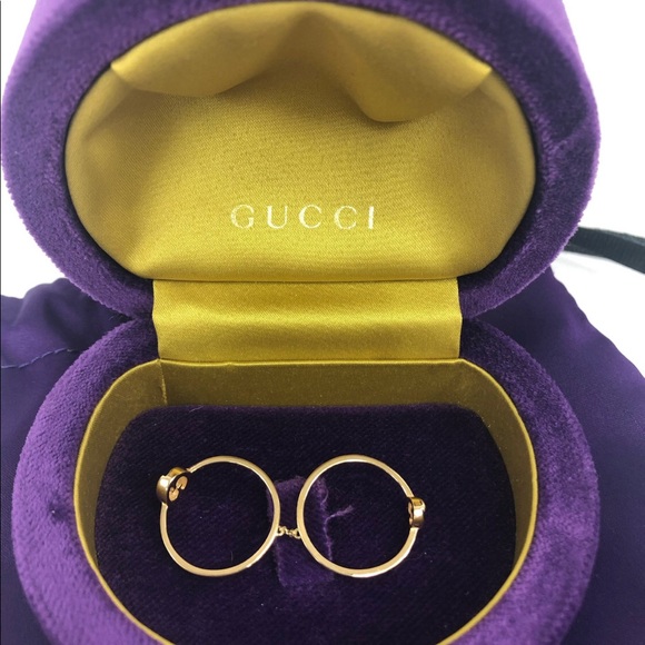 Gucci 1973 style GG double connected ring 18k Gold NEW IN BOX w/ POUCH AS SHOWN - Picture 3 of 11